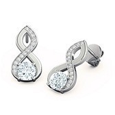 Felicita Round Brilliant Diamond Earrings in Platinum