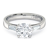 3 stone engagement ring with baguettes 3 stone engagement ring with baguettes
