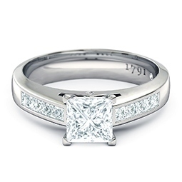 white gold multistone engagement ring