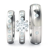 White Gold Wedding Ring Set White Gold Wedding Ring Set