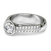 Three stone princess cut engagement ring