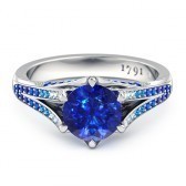Alta Sapphire Ring in 18kt White Gold