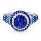 Olympia Sapphire Ring in 18kt White Gold