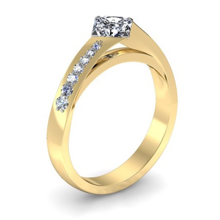 Woodham Custom Design Princess Diamond Ring in 18kt Yellow Gold AU