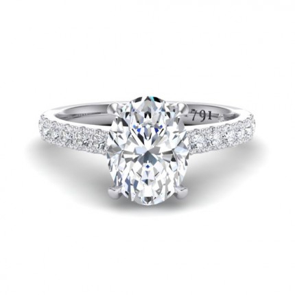 Bespoke custom designed engagement ring Oval Diamond Ring in Platinum 950 AU
