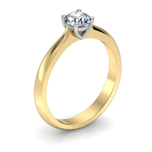 AHBrewer Round Brilliant Diamond Ring in 18kt Yellow Gold AU - Main View