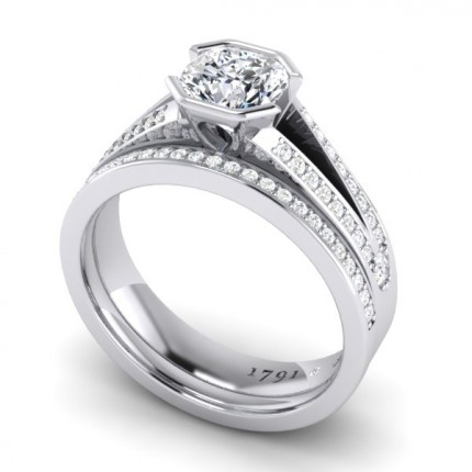 Bespoke Alice Herald Design Band in 18kt White Gold AU - Main View