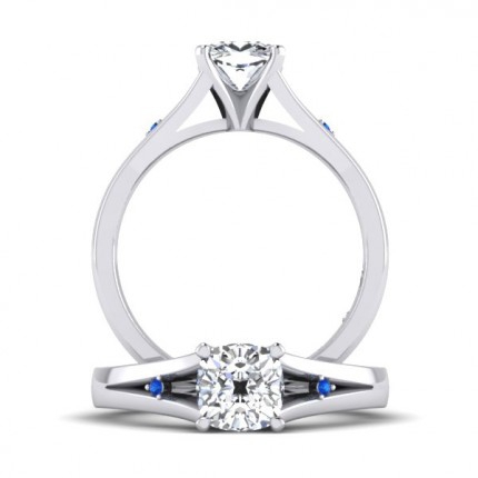 Alice Herald bespoke engagement ring Cushion Diamond Ring in 18kt White Gold AU
