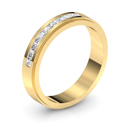 Princess Engagement Ring Diamond Band in 18kt Yellow Gold AU - Main View