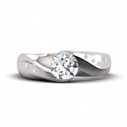AH_Elazzi Round Brilliant Diamond Ring in Platinum 950 AU