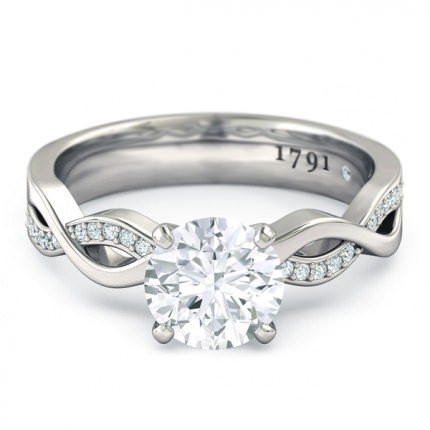 Felicita Round Brilliant Engagement Ring in 18kt White Gold AU