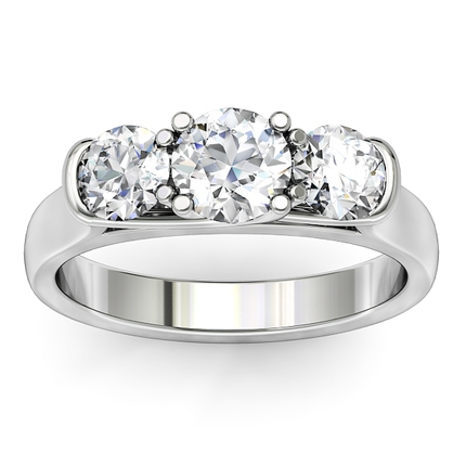 Camelia Round Brilliant Diamond Ring in Platinum 950 AU