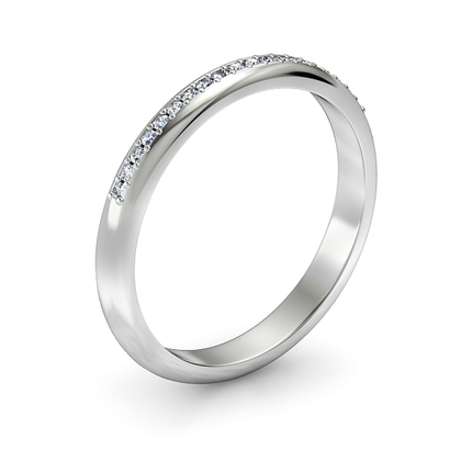 Bead-set wedding band Diamond Band in Platinum 950 AU - Main View