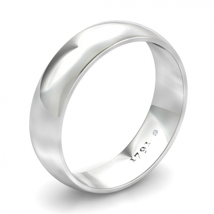 D Shape Band in 18kt White Gold AU - Main View