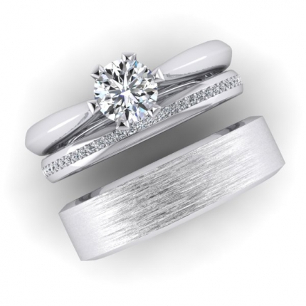 Hunt Brushed and Beveled Wedding Band (6mm) in Platinum 950 AU