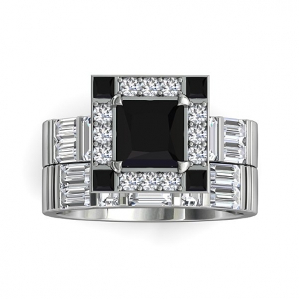 Jess Custom Design Wedding Band Diamond Ring in Platinum 950 AU - Main View