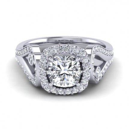 Bespoke Engagement Ring Cushion Diamond Ring in Platinum 950 AU