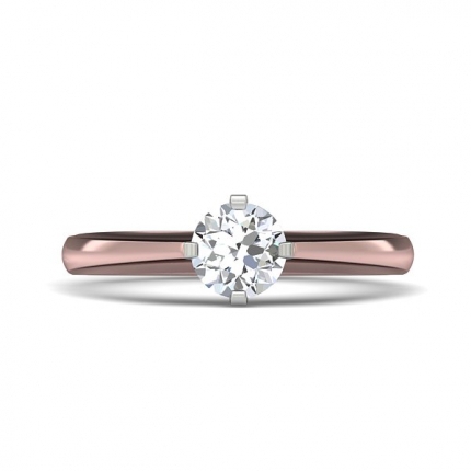 Jordan Design V1 - Solitiare Ring Round Brilliant Diamond Ring in 18kt Rose Gold AU