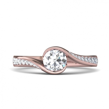 Jordan Design V2 - Multistone Ring Round Brilliant Diamond Ring in 18kt Rose Gold AU - Main View