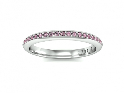 Maia Women's with Pink Diamonds Diamond Band in 18kt White Gold AU
