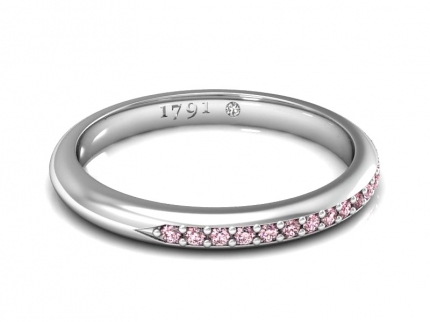 Maia Women's with Pink Diamonds Diamond Band in 18kt White Gold AU - Main View