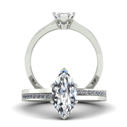 Custom Design Marquise Diamond Ring Marquise in Platinum 950 AU