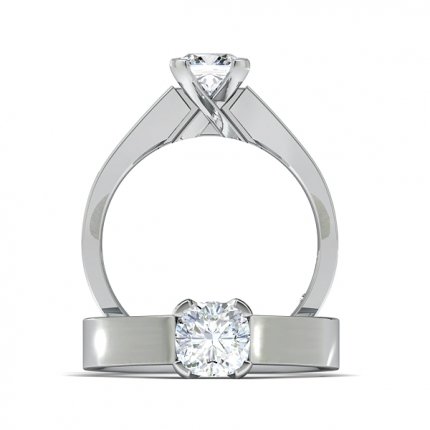 Custom Cushion Solitaire Cushion Diamond Ring in Platinum 950 AU - Main View