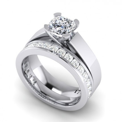 Bespoke Cushion Channel Band Diamond Band in Platinum 950 AU