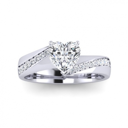 Bespoke Heart Diamond Ring Heart in Platinum 950 AU