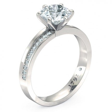 Bella Emerald Engagement Ring in 18kt White Gold AU - Main View