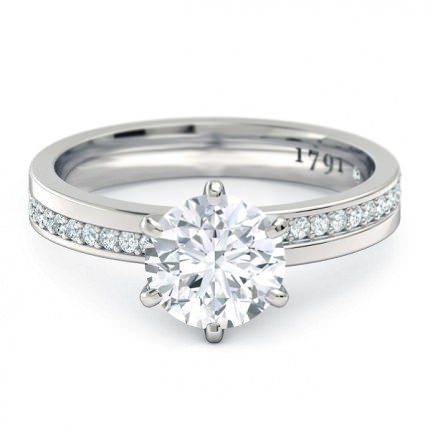 Bella Emerald Engagement Ring in 18kt White Gold AU