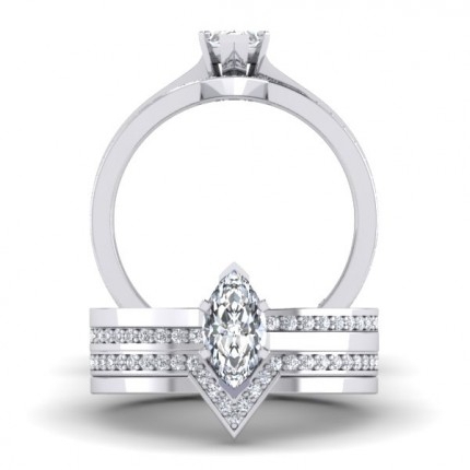 Bespoke Wedding Ring for Erin Stewart Diamond Band in Platinum 950 AU - Main View