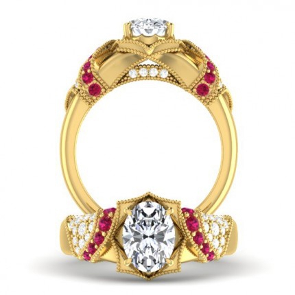 Bespoke diamond ring Oval in 18kt Yellow Gold AU