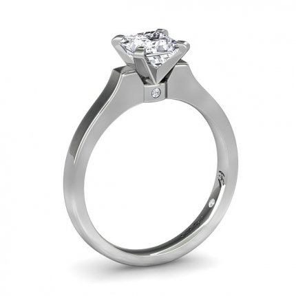 Custom Solitaire Design Princess Diamond Ring in Platinum 950 AU - Main View