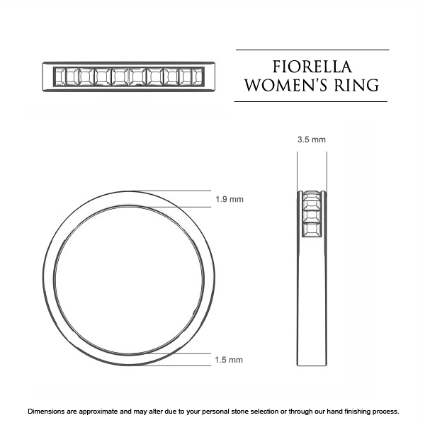 Fiorella Celebration Ring in 18kt Yellow Gold AU - Dimensions