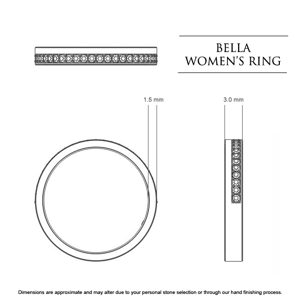 Bella Celebration Ring in Platinum 950 AU - Dimensions