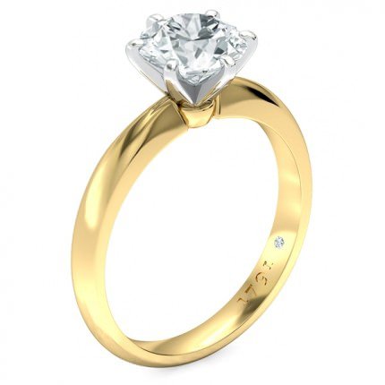 Verita Round Brilliant Engagement Ring in 18kt Yellow Gold AU - Main View