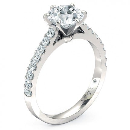 Scintillare Round Brilliant Engagement Ring in 18kt White Gold AU - Main View