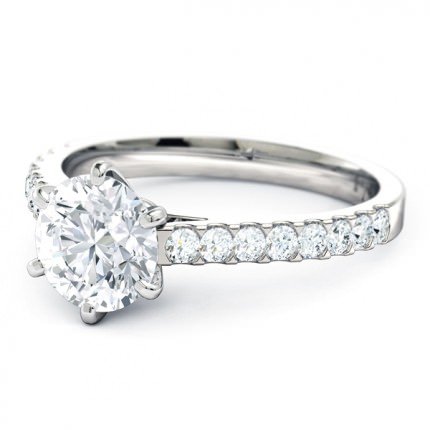 Scintillare Round Brilliant Engagement Ring in 18kt White Gold AU - Side View