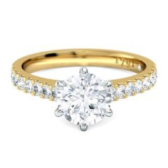 Scintillare Round Brilliant Engagement Ring in 18kt Yellow Gold + PT setting