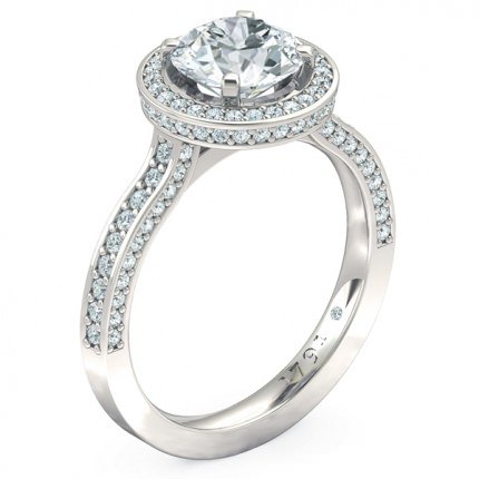 Sempre Round Brilliant Engagement Ring in Platinum 950 AU - Main View