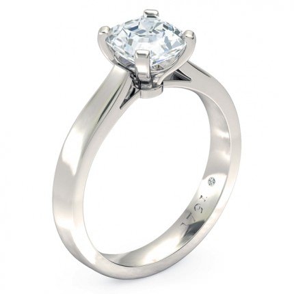 Splendente Asscher Diamond Ring in 18kt White Gold AU - Main View