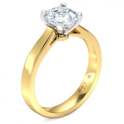 Splendente Asscher Diamond Ring in 18kt Yellow Gold AU - Main View