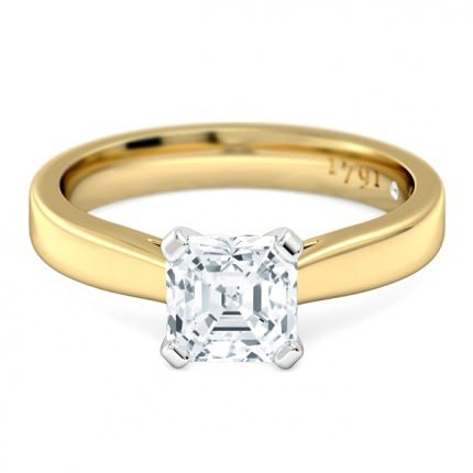 Splendente Asscher Diamond Ring in 18kt Yellow Gold AU