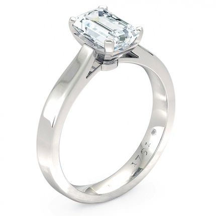Brilliante Emerald Engagement Ring in Platinum 950 AU - Main View