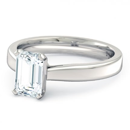Brilliante Emerald Engagement Ring in Platinum 950 AU - Side View