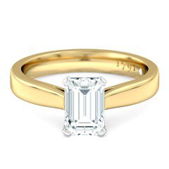 Brilliante Emerald Engagement Ring in 18kt Yellow Gold + PT setting