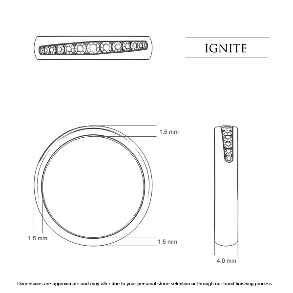Ignite Diamond Ring in 18kt White Gold AU - Dimensions