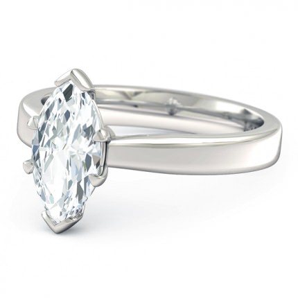 Duchess Marquise Engagement Ring in Platinum 950 AU - Side View