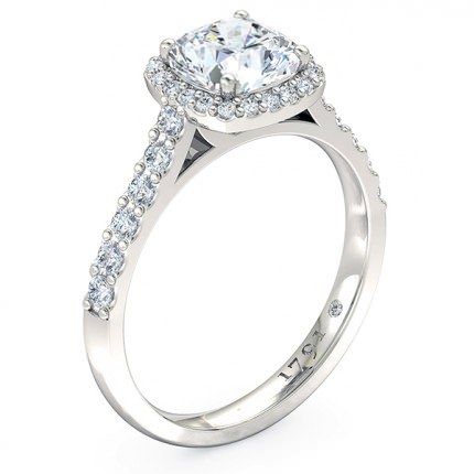 Priana Cushion Diamond Ring in 18kt White Gold AU - Main View
